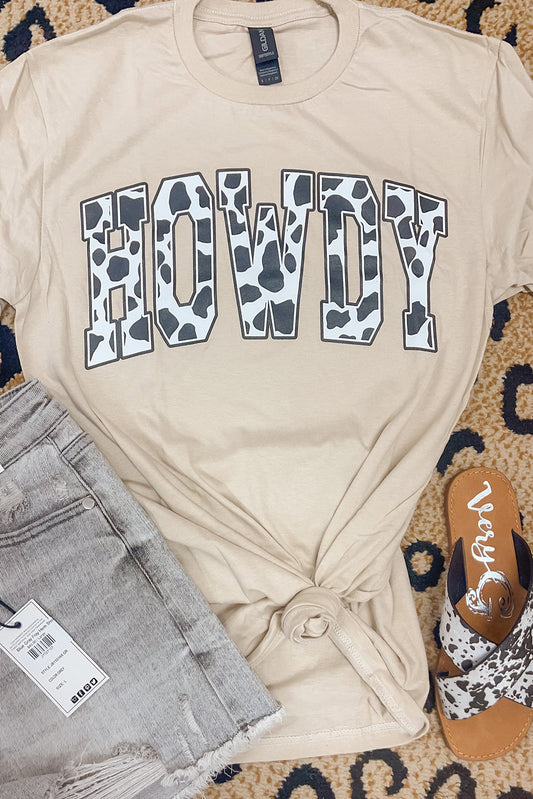 Animal Print HOWDY Letter Print Graphic Tee