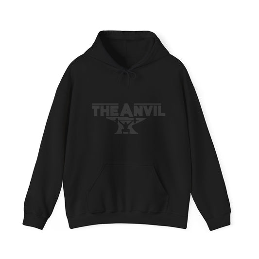 Anvil Gym Hooded Sweatshirt Black on Black Logo OG