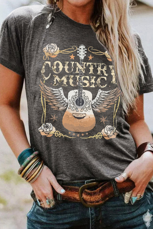 COUNTRY MUSIC Guitar Graphic Tee